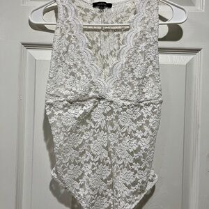 Ambiance White Lace Bodysuit